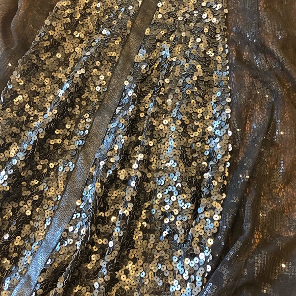 Byron Lars Black Sequins Hi Low Mermaid Skirt 2 - Picture 8 of 8